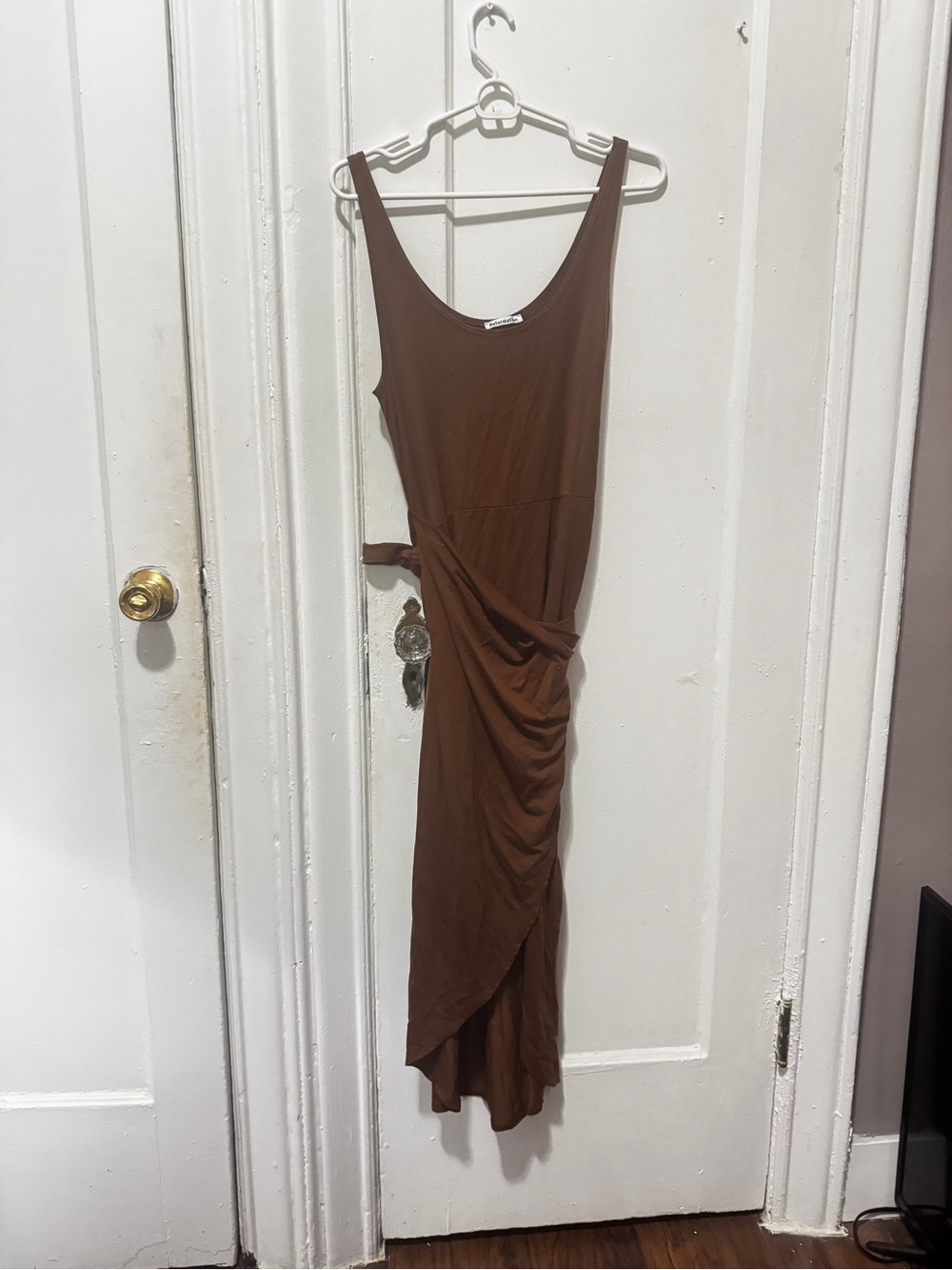 Reformation Brown Wrap-Style Maxi Dress